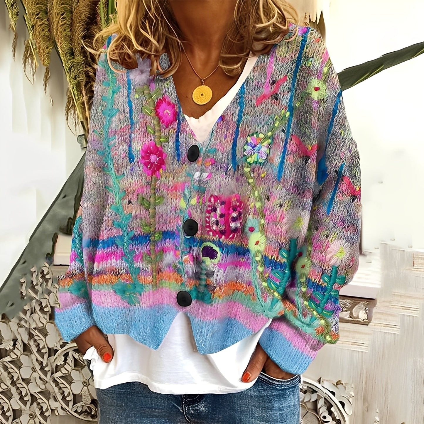 Daphné - Pulover colorat și confortabil pentru femei