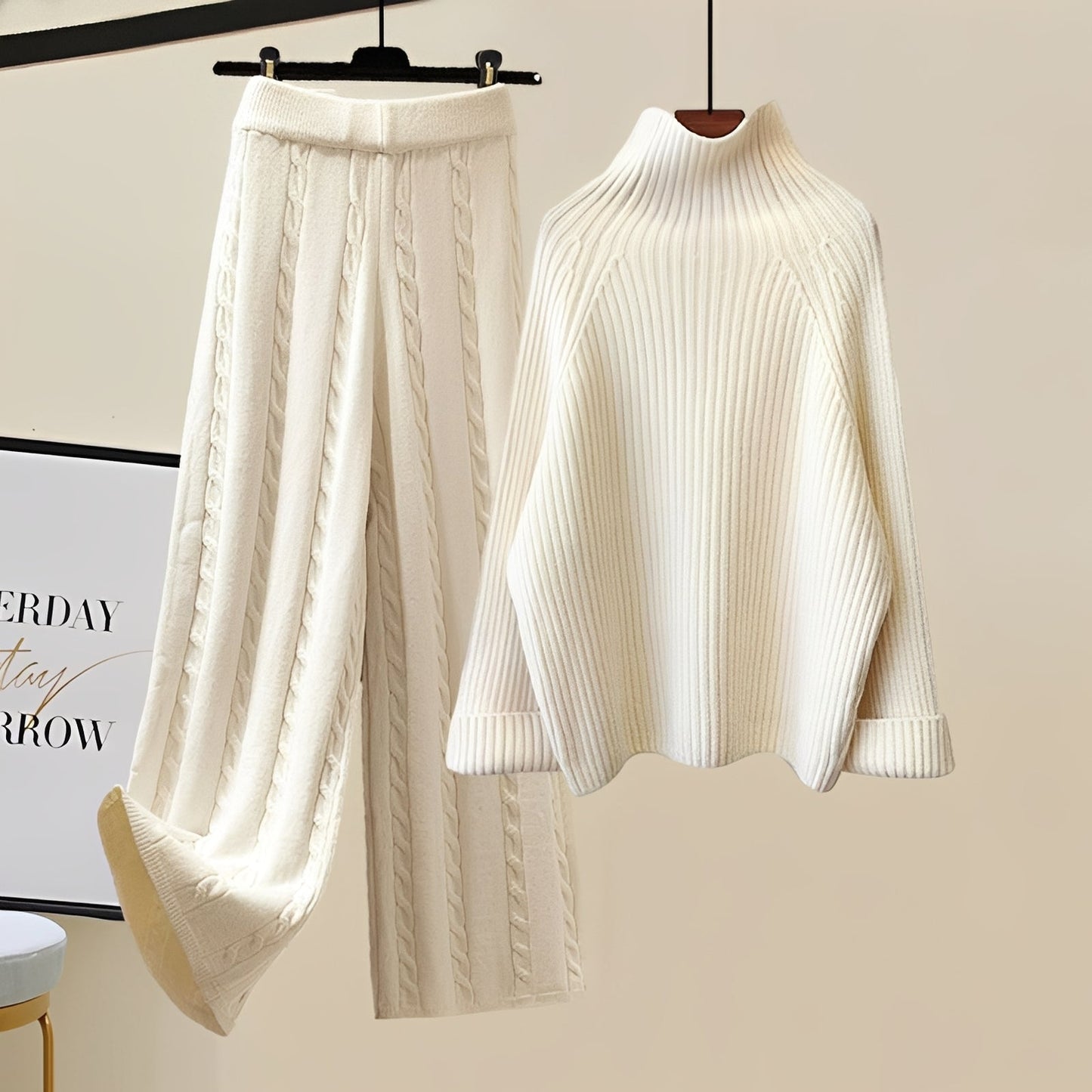 Lucie - Set tricotat stilat de 3 piese pentru dame