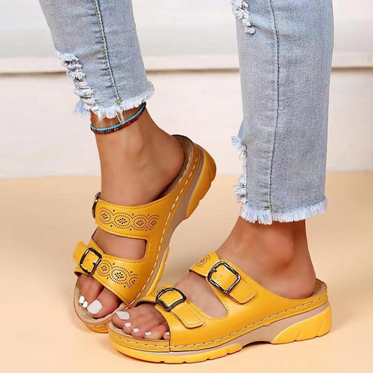 Ariella - Sandale ortopedice cu pană casual pentru femei