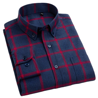 Nikolas - Cama?a casual în carouri din bumbac pentru barba?i