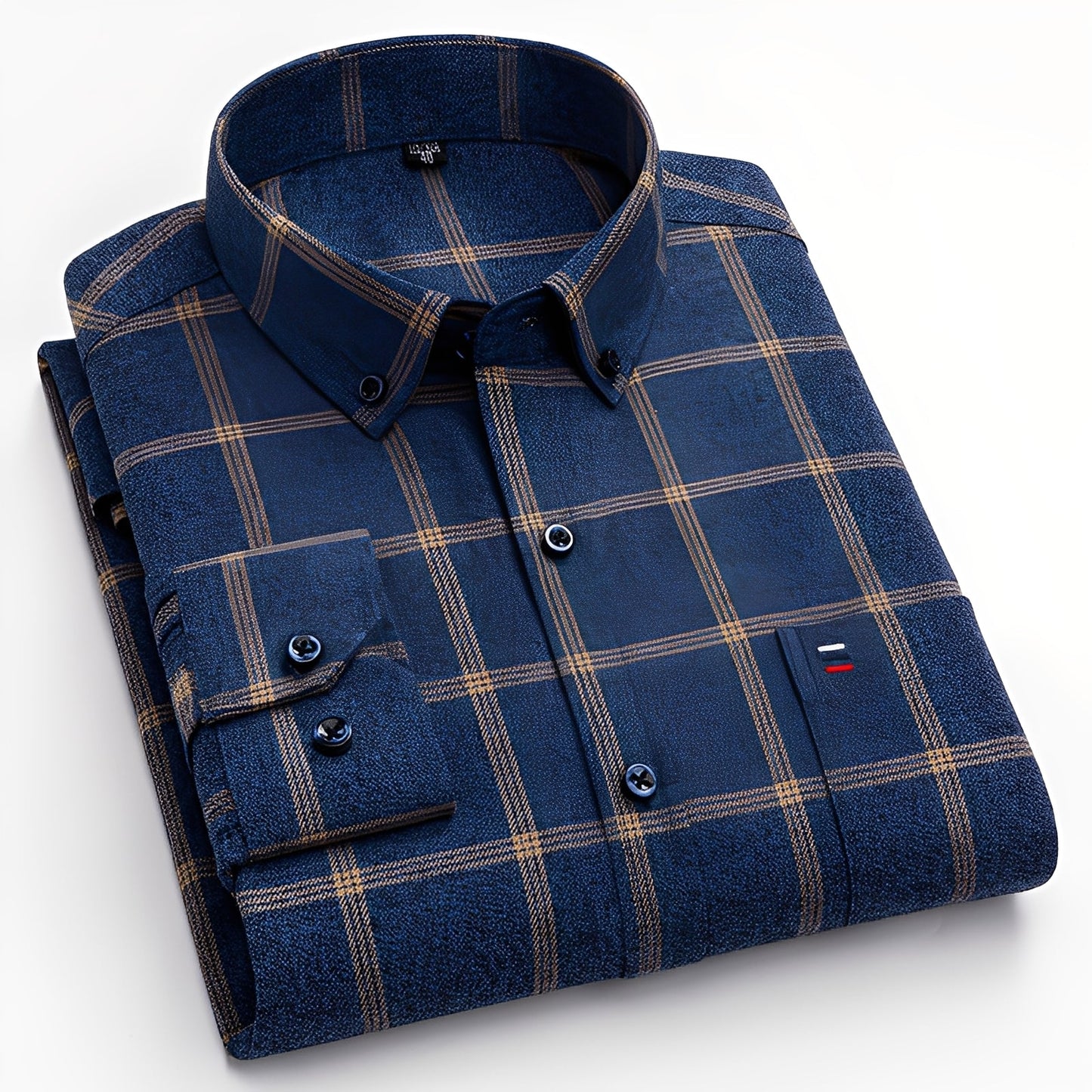 Nikolas - Cama?a casual în carouri din bumbac pentru barba?i