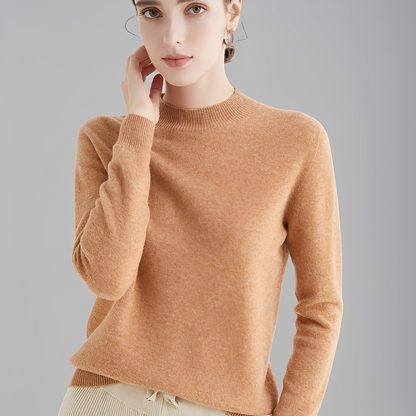 Chrystellene - Pulover confortabil din cașmir cu guler înalt pentru femei