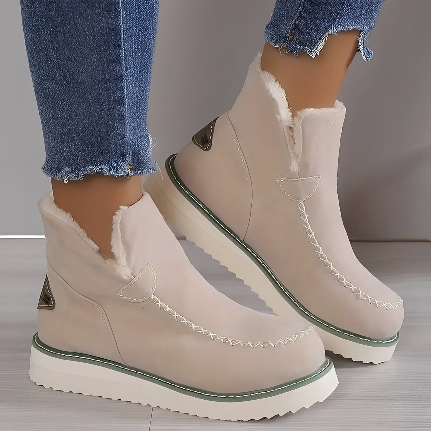 Ashlee - Cizme de iarnă calde cu toc ascuns pentru femei