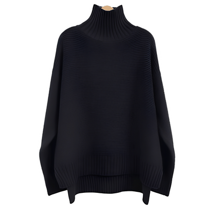 Sally - Pulover elegant cu guler înalt din lână pentru femei