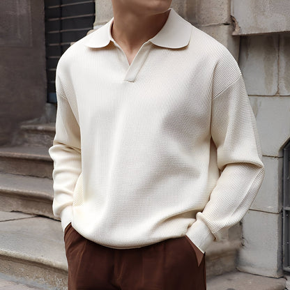 Ronald - Tricou Polo Clasic cu Mâneca Lungă pentru Bărbați