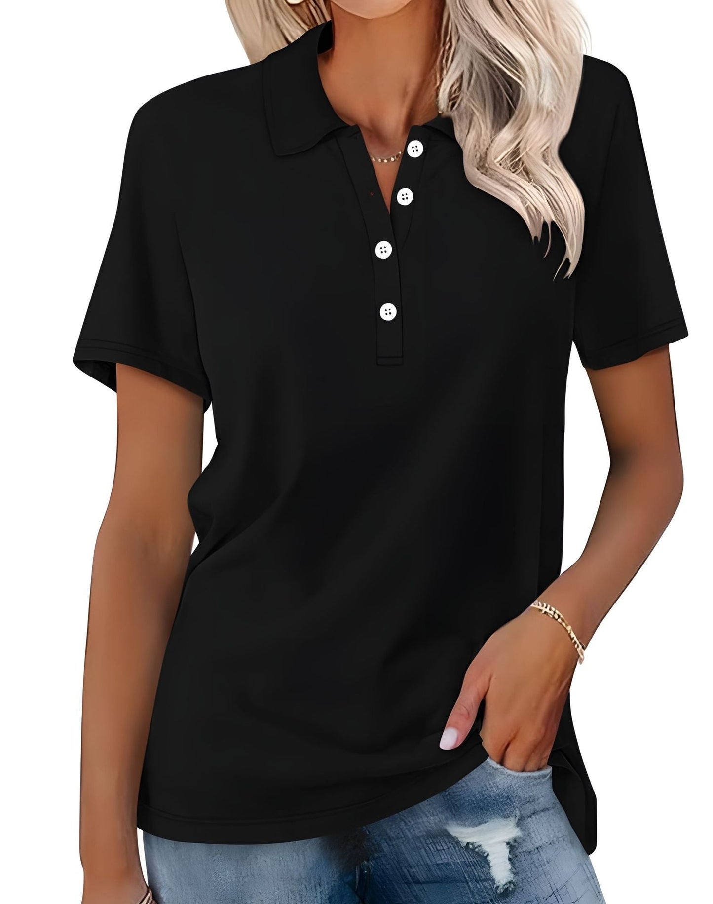 Stella - Tricou polo slim-fit lejer pentru femei