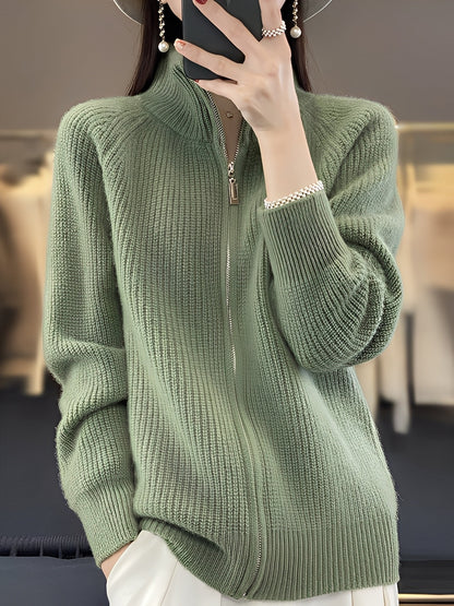 Brylee - Jachetă modernă din lână cu fermoar pentru femei