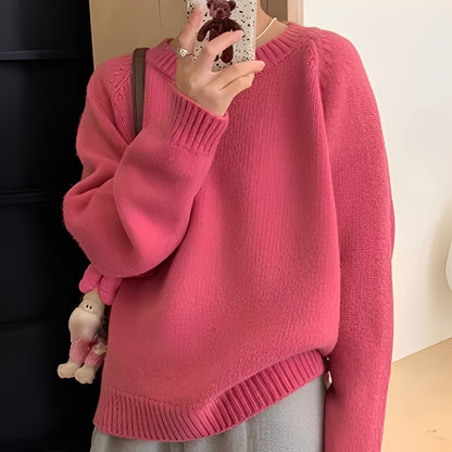 Roxanna - Pulover oversize simplu pentru dame