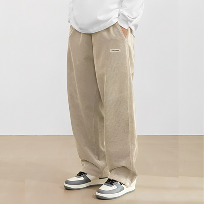 Carllito - Pantaloni din catifea reiat clasică pentru bărbați