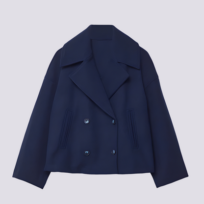 Bethney - Elegantă scurtă jachetă de lână cu guler revers pentru femei