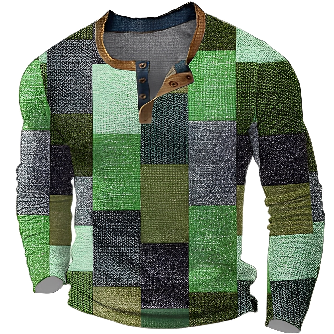 Brennan - Cămașă casual cu mânecă lungă imprimată pentru bărbați