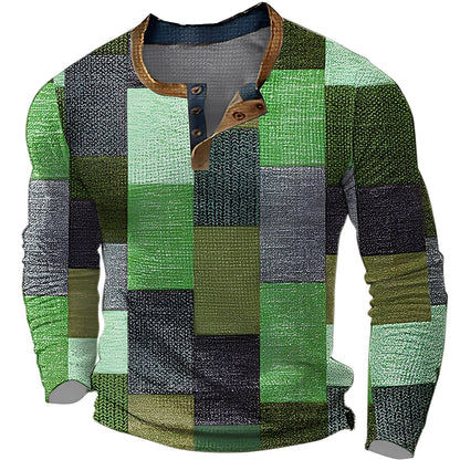 Brennan - Cămașă casual cu mânecă lungă imprimată pentru bărbați