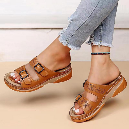Ariella - Sandale ortopedice cu pană casual pentru femei