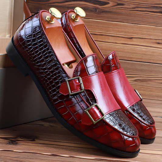 Rafael - Pantofi eleganți bărbătești din piele cu cataramă dublă