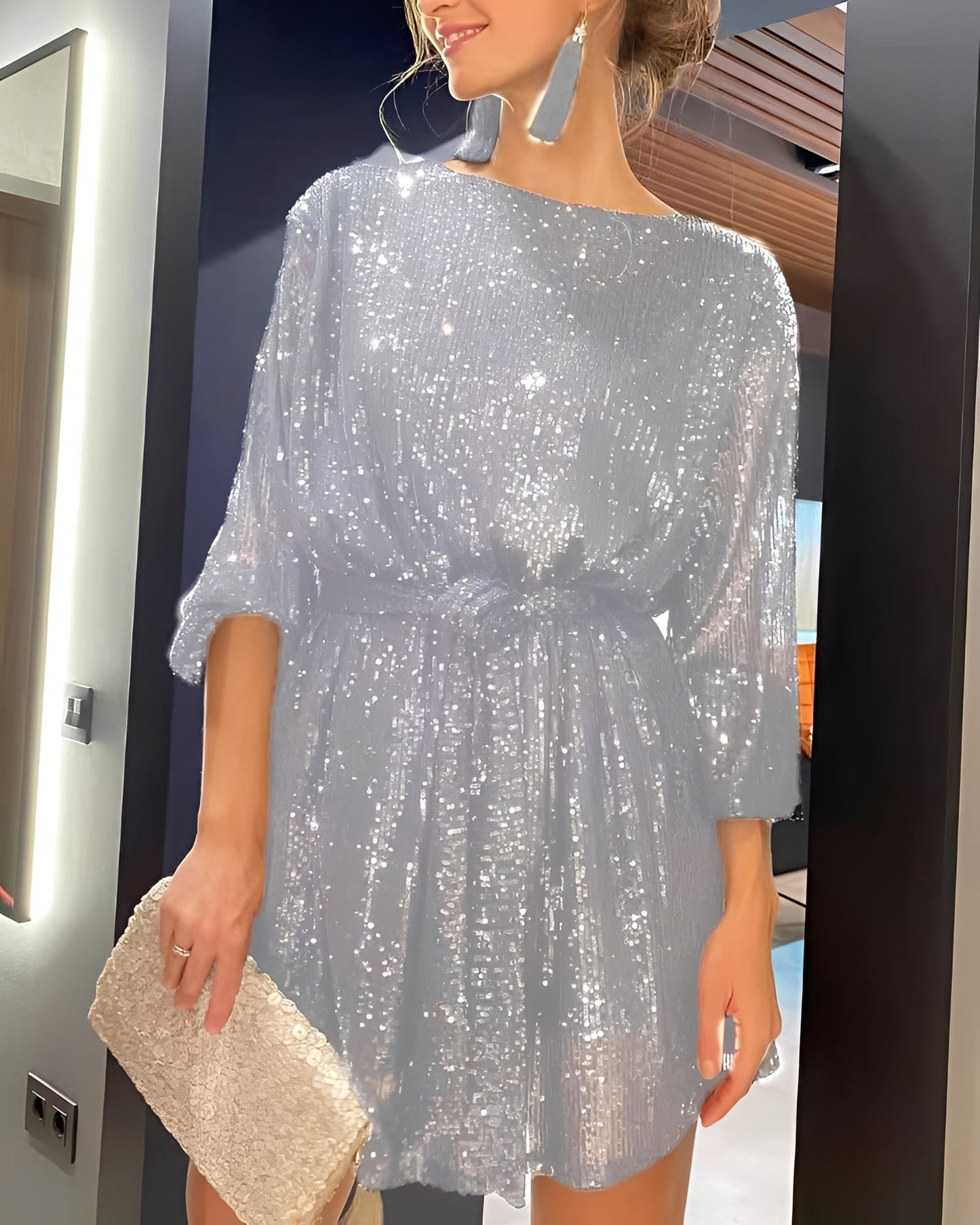 Mirabel - Rochie mini strălucitoare de petrecere pentru femei