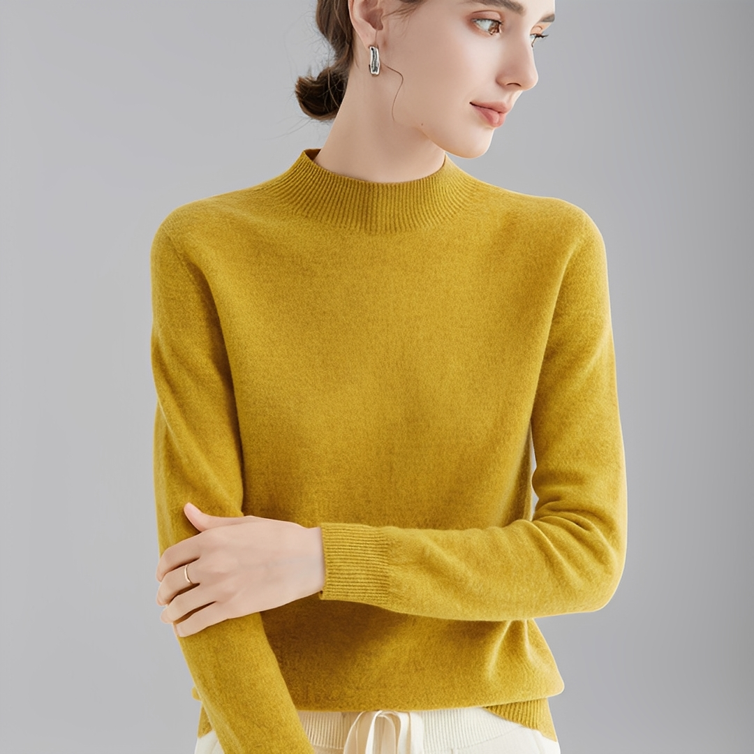 Chrystellene - Pulover confortabil din cașmir cu guler înalt pentru femei