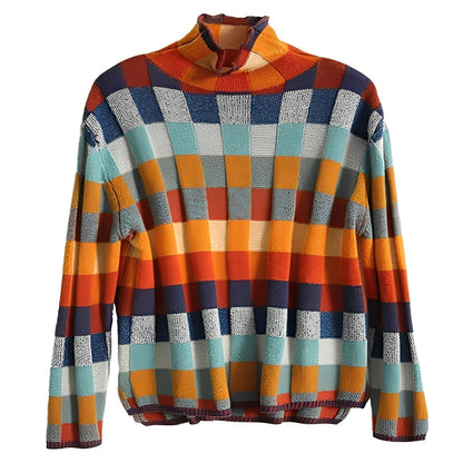 Katherine - Pulover stil patchwork din cașmir pentru femei