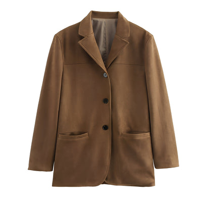 Ashlea - Sacou elegant cu rever și fustă pentru dame