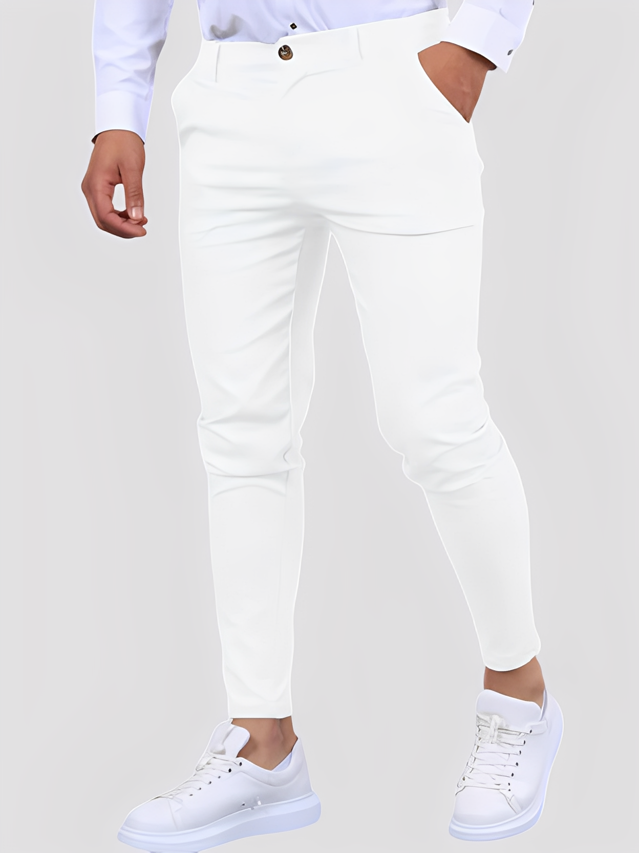 Shelton - Pantaloni casual stretch cu croială îngustă pentru bărbați