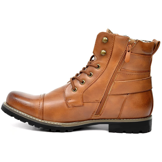 Jeremy - Cizme retro cu șireturi din piele pentru bărbați