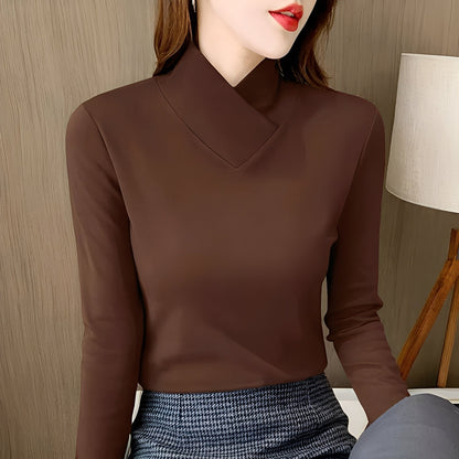 Mikayla - Pulover elegant, slim, cu guler înalt pentru dame