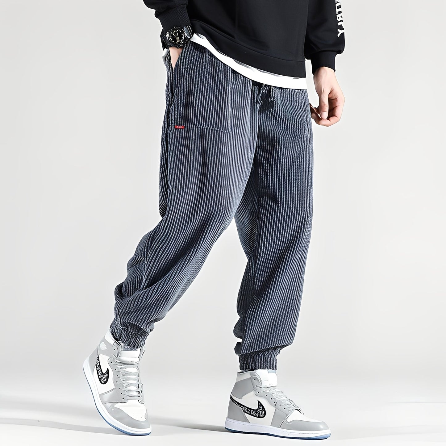 Kodey - Pantaloni largi, casual din cord pentru bărbați