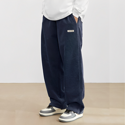 Carllito - Pantaloni din catifea reiat clasică pentru bărbați