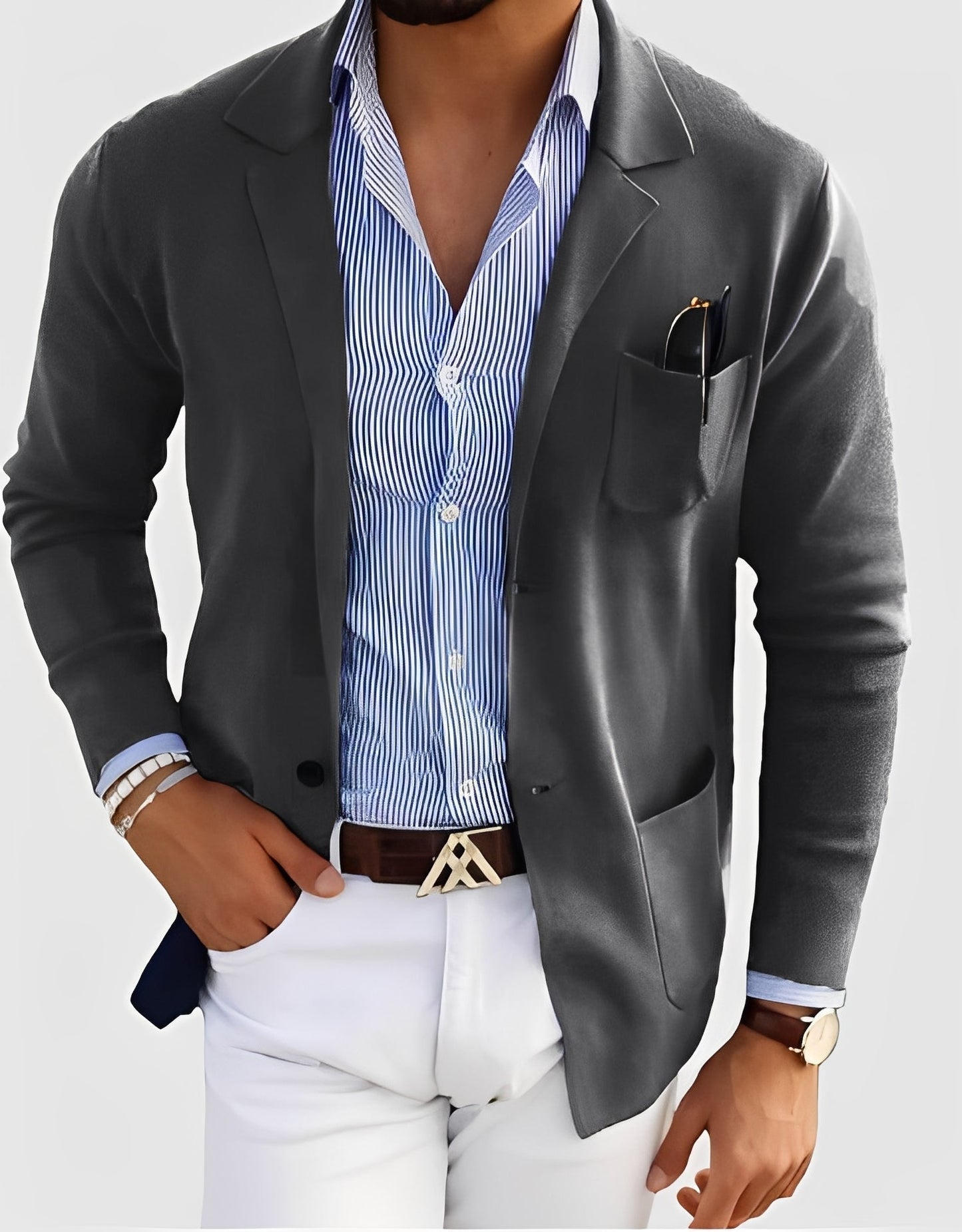 Giffard - Elegantă jachetă de lână cu dublu rând de nasturi pentru bărbați