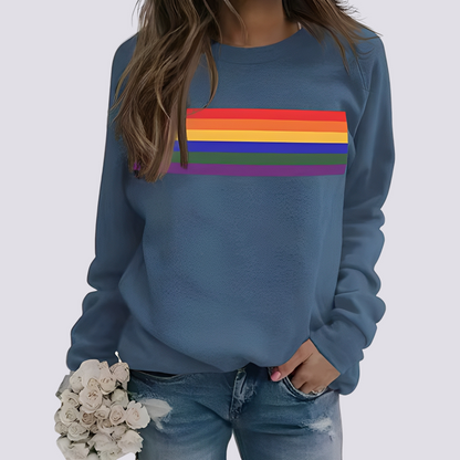 Roseann - Pulover stilat cu imprimeu colorat pentru femei