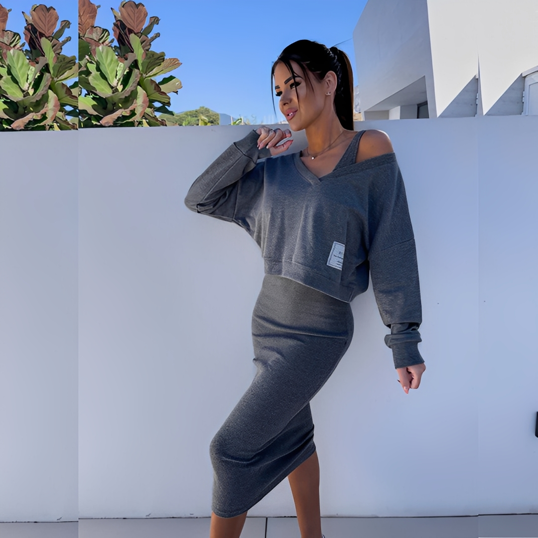 Séphora - Ansamblu sweat-shirt și rochie deconectată pentru femei