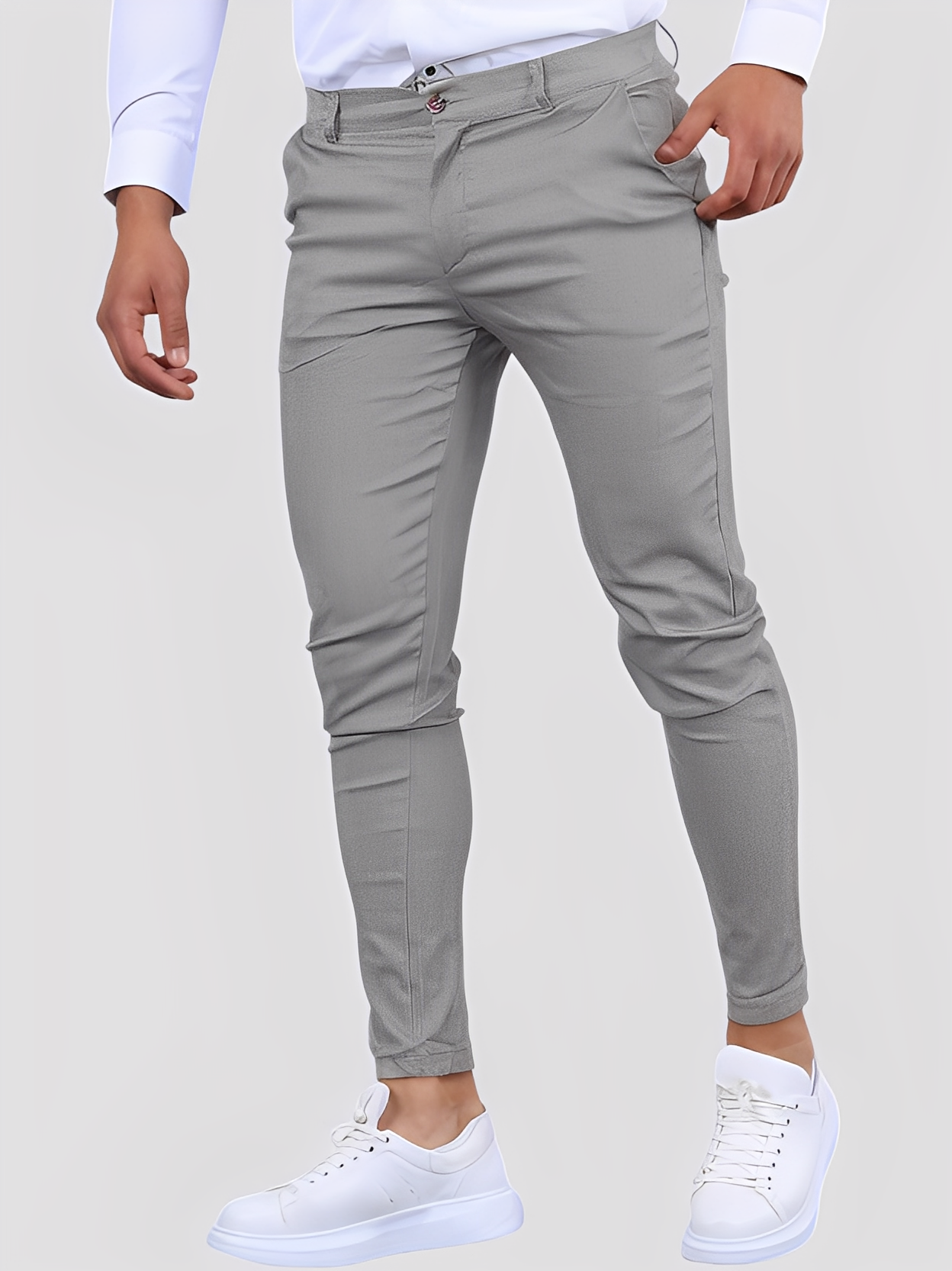 Shelton - Pantaloni casual stretch cu croială îngustă pentru bărbați