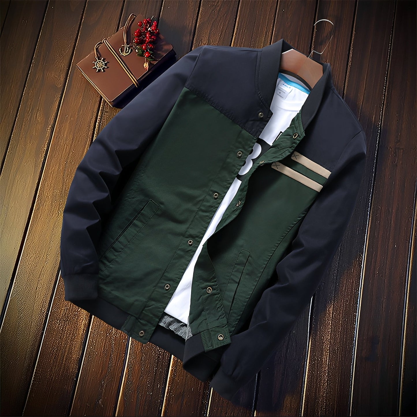 Jenson - Moderna Bomberjacke cu dungi pentru bărbați