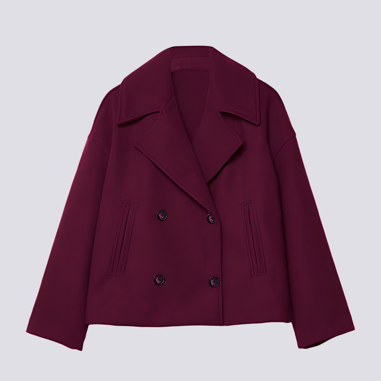 Bethney - Elegantă scurtă jachetă de lână cu guler revers pentru femei