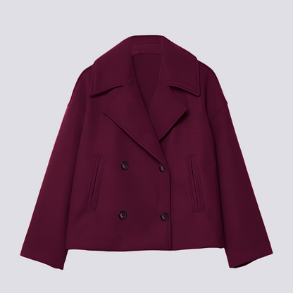 Bethney - Elegantă scurtă jachetă de lână cu guler revers pentru femei