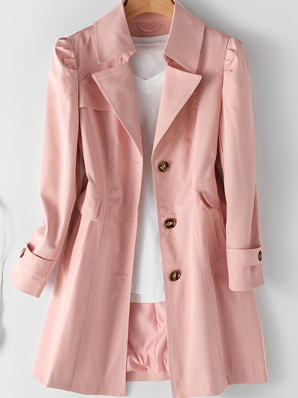 Hillary - Trenchcoat din cașmir lejer pentru dame