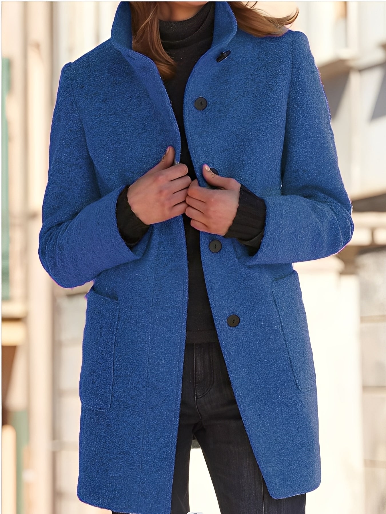 Julissa - Pelerină călduroasă de iarnă pentru femei, cu buzunar