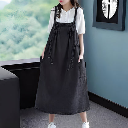 Kelsey - Rochie din blugi casual cu buzunare pentru femei