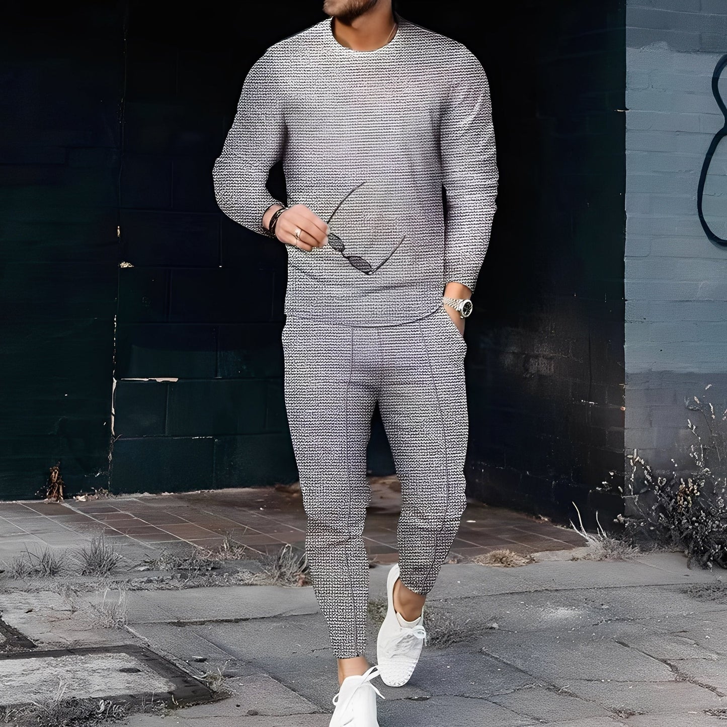 Dillan - Set Slim-Fit Lejer pentru Bărbați din Material Tip Vafă