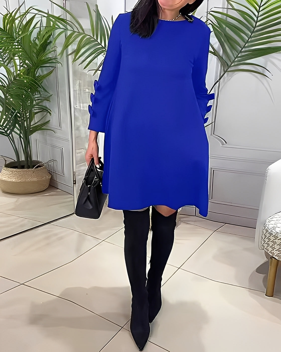 Elenora - Rochie stilată cu mâne lungi pentru doamne