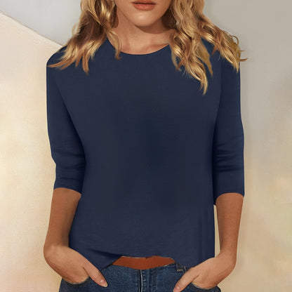 Louisa - Tricou cu mânecă lungă, simplu și lejer pentru femei