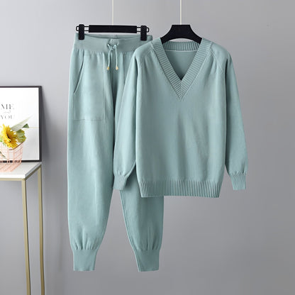 Evelyn - Set stilizat din pulover și pantaloni pentru dame