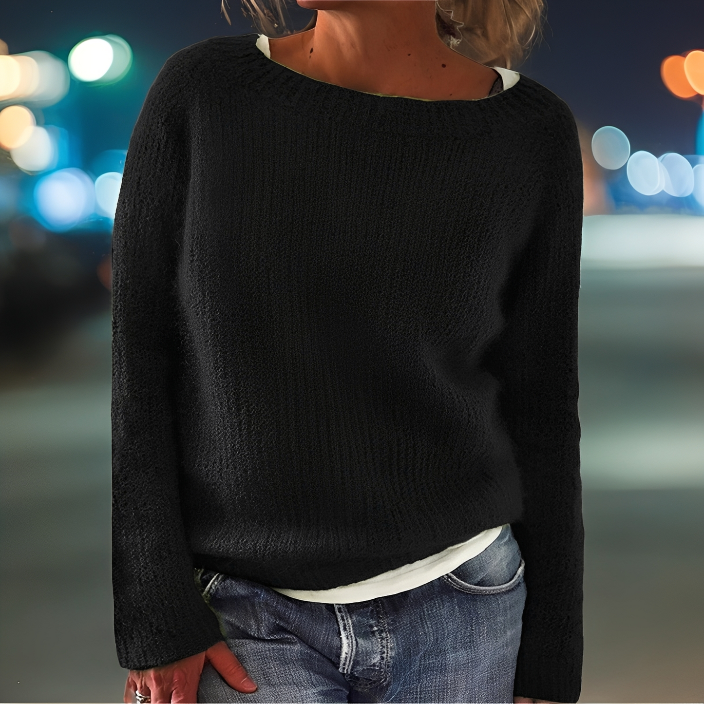 Abeeha - Pulover larg cu temă de brad pentru femei