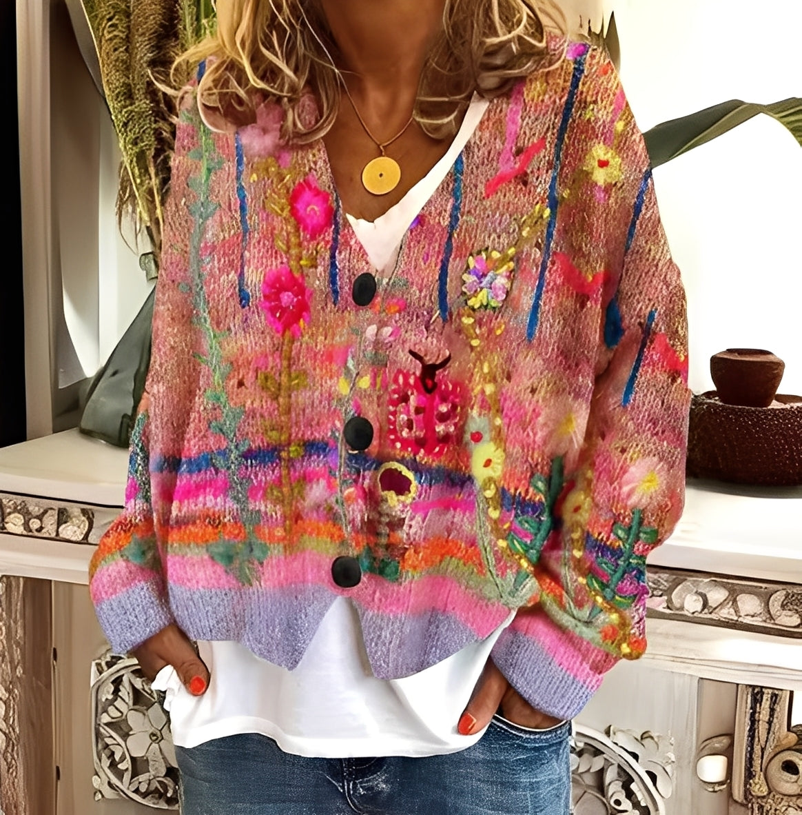 Daphné - Pulover colorat și confortabil pentru femei