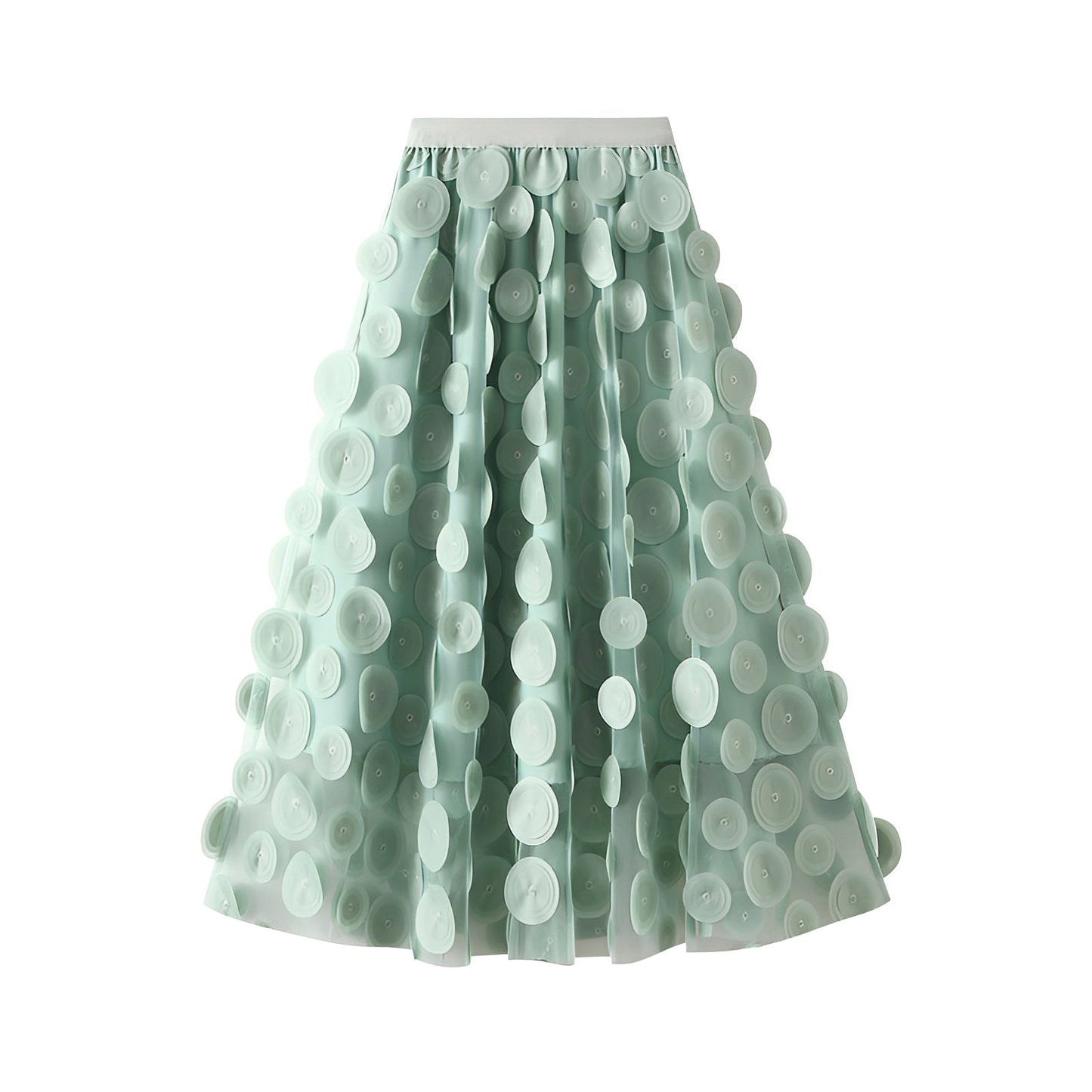 Haylee - Fustă midi elegantă din mesh pentru femei