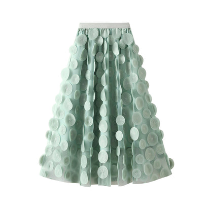 Haylee - Fustă midi elegantă din mesh pentru femei