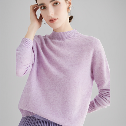 Chrystellene - Pulover confortabil din cașmir cu guler înalt pentru femei