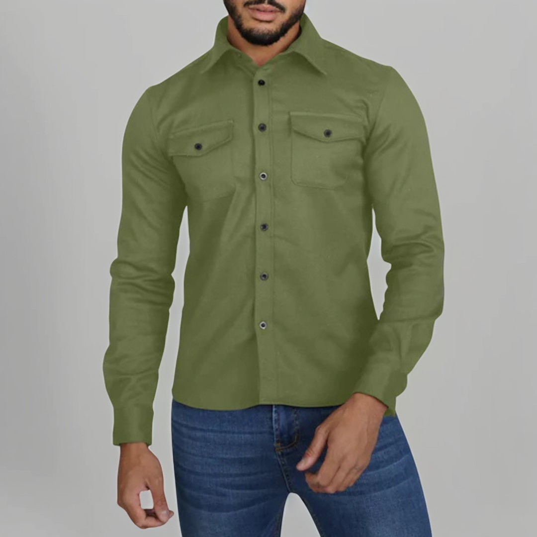 Eufed - Cămașă relaxată cu mâneci lungi pentru bărbați