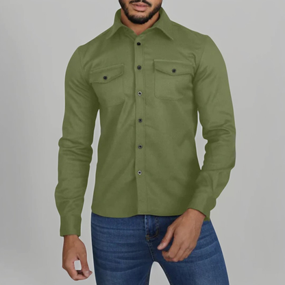 Eufed - Cămașă relaxată cu mâneci lungi pentru bărbați