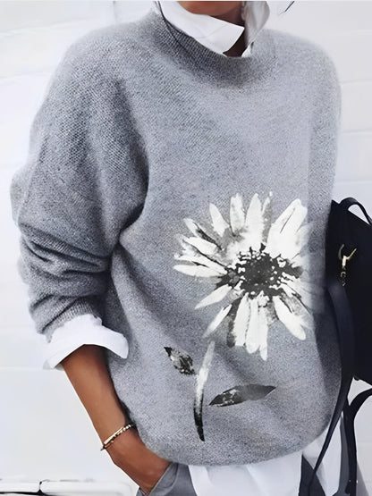 Jamie - Pulover stilat cu model floral pentru dame