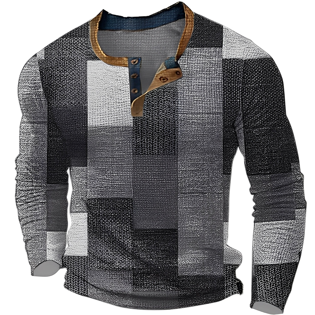 Brennan - Cămașă casual cu mânecă lungă imprimată pentru bărbați